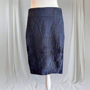 NWT Spiegel 4 vintage blue textured crepe midi skirt office business cocktail
